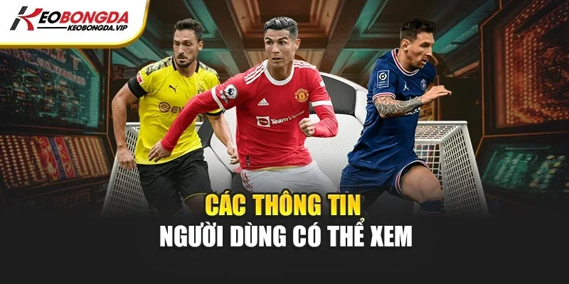 Các thông tin người dùng có thể xem